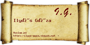 Ilyés Géza névjegykártya