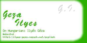 geza ilyes business card